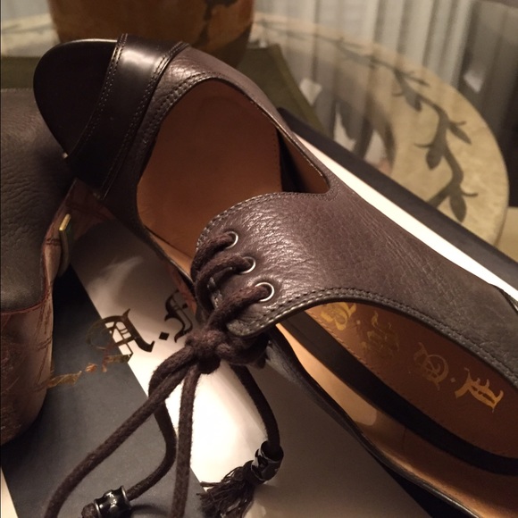 L.A.M.B. Oxford Lace Up Open Toe Heels - Picture 10 of 14